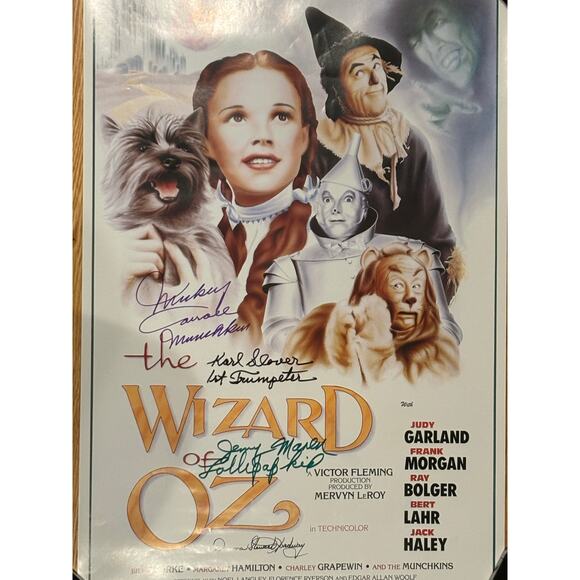 Wizard of Oz Movie Poster - Autographed by 4 Original Cast Members. - Picture 3 of 7